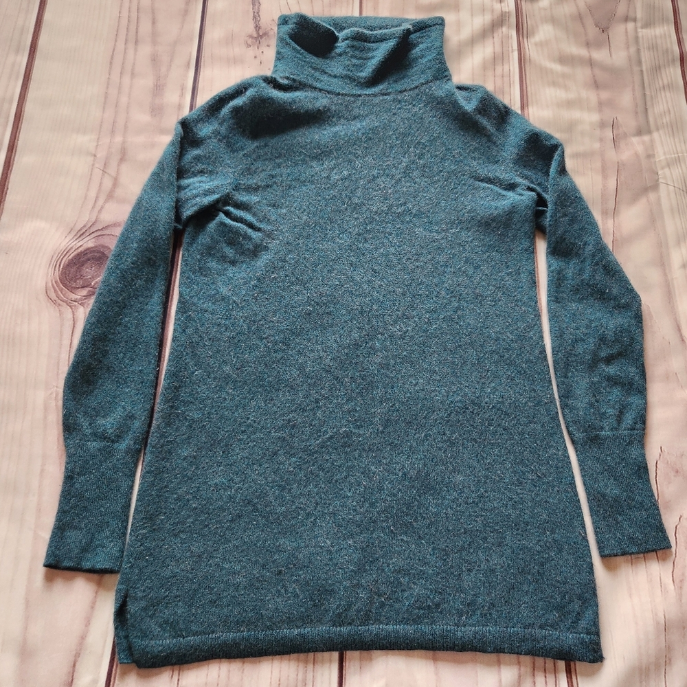 Talbots 100% Pure Cashmere Turtleneck Sweater Blue Cabincore | Women's Size XS